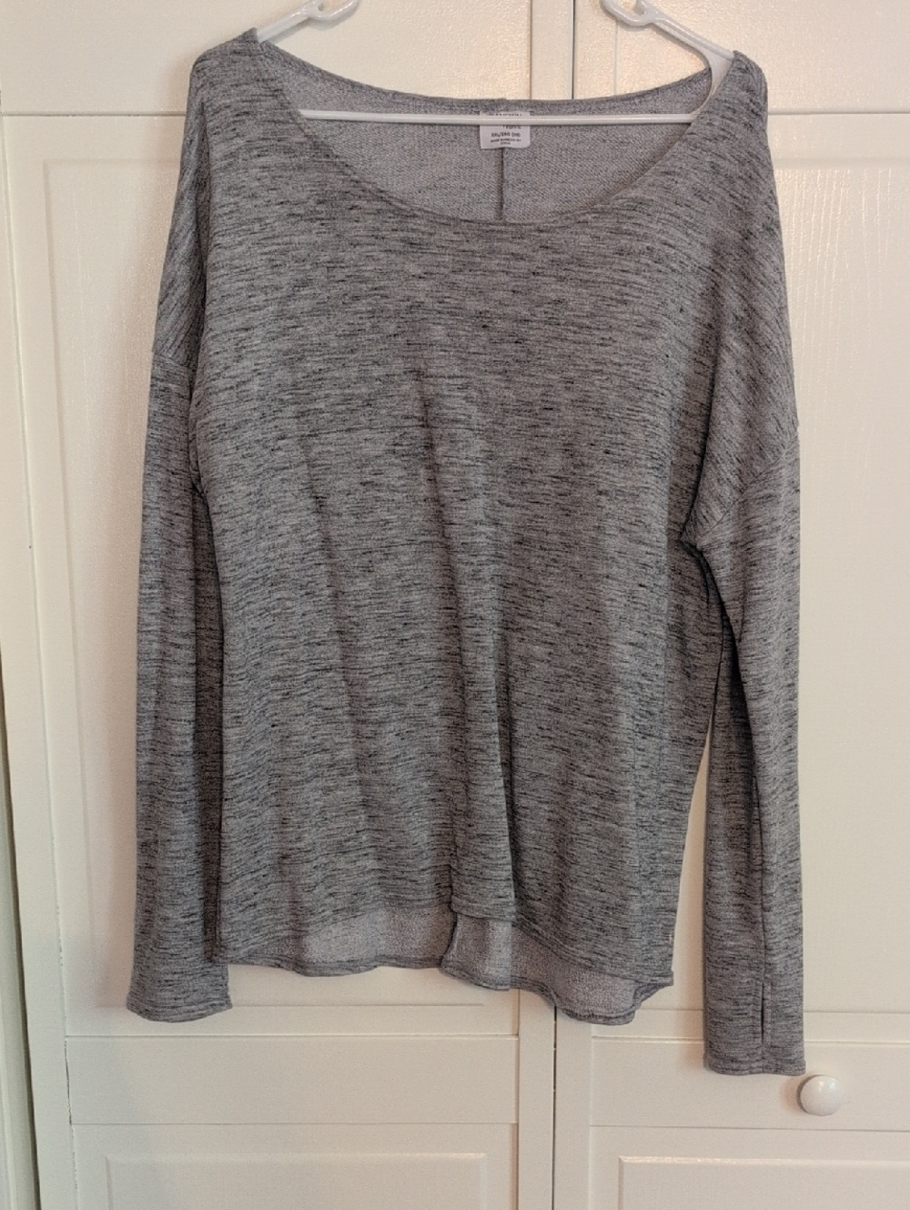 Danskin Heather Gray Scoop-Neck Long Sleeve Tunic Sweater Size XXL